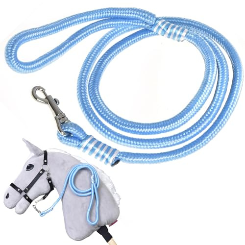 LarDen Hobby Horse Zubehör - Führstrick | Heaven (Blau) | Handgefertigte Leine | Robuster Strick mit Karabiner | Steckenpferd, Hobby Horsing | Passend für Halfter | Spielzeug, Geschenk