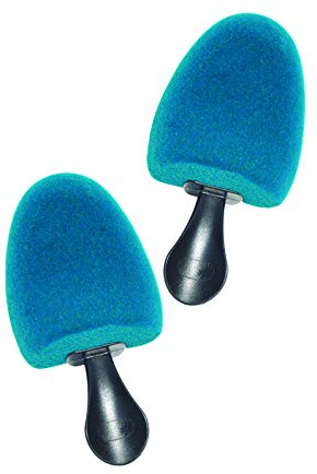 Kaps Velour Foam Shoe Trees with Handle, Ballerina Round Oval Shoe Tree, Velvet Toe Puff Foam Shoe Shaper with Hygienic Formula (Turquoise)