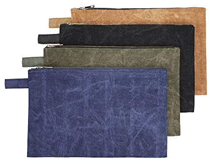 Hochleistungswerkzeugtaschen aus gewachstem Segeltuch, Mehrzwecktasche, wasserdichte Werkzeugtaschen,4 Stück, Mittel