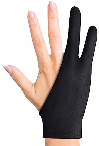 SereneLifeHome SereneLife Two-Finger Glove for Graphics Drawing Tablet-Designed for Graphic Tablet/Light Box/Tracing Light Pad Use|Great Air Permeability and Strong Tensile Resistance,Black