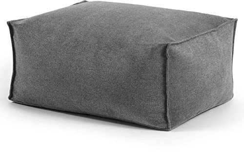 mokebo Pouf oder Hocker mit Stoffbezug 'Der Ruhestifter', Sitzhocker oder Sitzpouf mit EPS-Perlen-Füllung, auch als Fußhocker oder Beistelltisch fürs Wohnzimmer in 60x45x25 cm (B/T/H) in Anthrazit