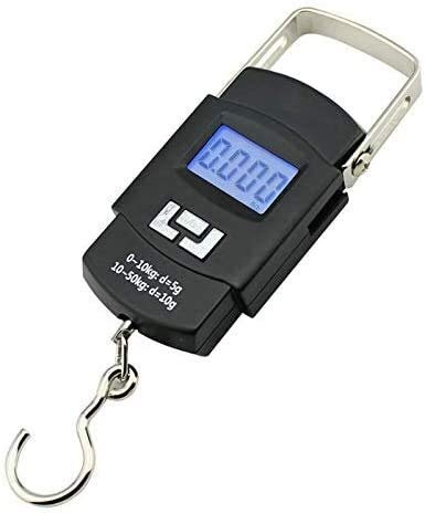 Balance de pêche numérique à crochet - 50 kg - 10 g - Portable - À suspendre - Double précision - Pour bagages - Balance de cuisine