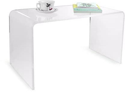 TIELO Modern Acrylic Coffee Table Hygienic Easy Clean Plastic (Clear)