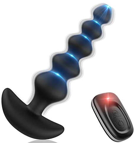 Wakelust Analplug Anfänger Analvibratoren 16 Vibrationsmodus Mit Fernbedienung und 5 Anders Größen Analkugeln, Sexspielzeug Für Paare Frauen Männer Buttplug G-Punkt Prostata Stimulator Massagegerät