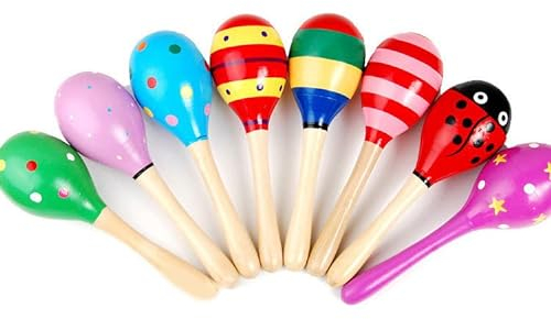 6pcs Wooden Percussion Children's Sand Shakers Colorful Shakers，Percussion Shaker Maracas Shakers for Party Favors, Classroom Prize Supplies, Musical Instrument(Random Color)