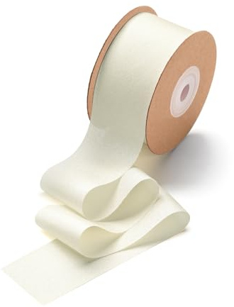 CHUQING Geschenkband Breit Schleifenband Hochzeit Seidenband Dekoband Cremebeige