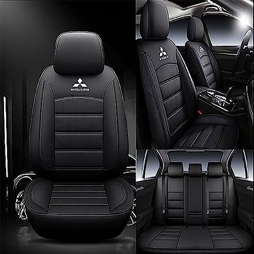ZUMAHA Autositzüberzug für Mitsubishi Pajero V93(V97) 7 Seats 2018-2019 Sitzbezügesets Custom Car Seat Cover Set Sitzbezüge Auflagen Zubehör,Blackstyle