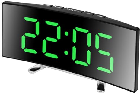 iSpchen Digitaler Wecker mit großem LED-Display Wecker Reisewecker Schlummerfunktion Lichtsteuerung intelligenter Home Office Funk-Wecker autom für Schlafzimmer Wohnzimmer kreativ Grün