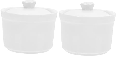 PRETYZOOM Pot À Soupe En CéRamique Avec Couvercle - IdéAl Pour RagoûT Yaourt Pudding 9X9Cm Design ÉLéGant Pour Maison FêTe Restaurant