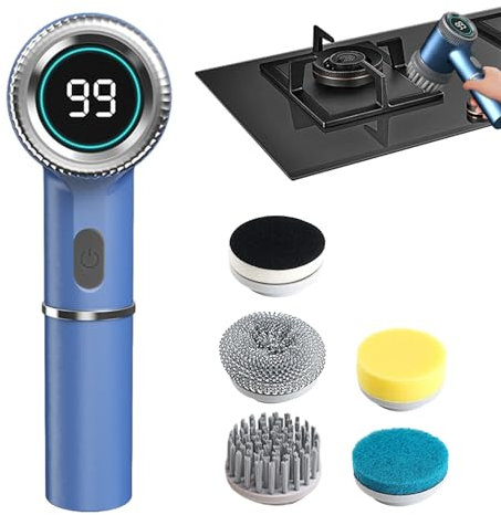 Kabelloser elektrischer Schleuderschrubber, elektrischer Schrubber für Badezimmer - Handgeführte automatische Scheuerbürste - Elektrischer Duschschrubber, elektrische Reinigungsbürste mit