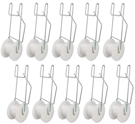 MINGZHE 10 Stück Tomaten-Rollenhaken, Platzsparend, 15 M Schnur, Ranken, Rankgerüst, Rollenhaken für Gurken, Luffa, Trauben, Gemüse, Stützklammern, Blumenreben, Ranken, Rankgitter-Set