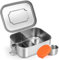 Lunchbox Kinder Bento Box, Brotdose mit Fächern, Robust und Auslaufsicher Brotzeitbox für Kinder Erwachsene, Praktische Jausenbox für Kindergarten, Schule, Picknick und Reisen (Silber-800ML)