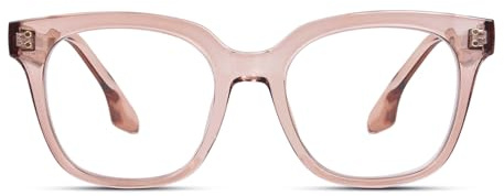 YUKANG Übergroße Lesebrille für Damen Blaulichtfilter, Blaulichtbrille Anti-Müdigkeit Quadratische Computerbrille für Frauen und Männer (LBrown 1.5)