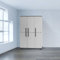 Dmora - Armoire d'extérieur Nandrin, Armoire Porte-Balai, Armoire d'extérieur 3 Portes, 100% Made in Italy, 102x37h169 cm, Gris Clair et Noir, Finition rayée