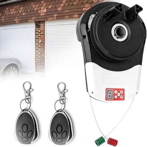HYYKEJI Electric Roller Shutter Garage Door Opener, Automatic Roller Shutter Door Opener Motor, with 2 Remote Controls, 800N Pulling Force, easy to use, for Garage Warehouse Store Barn Farm
