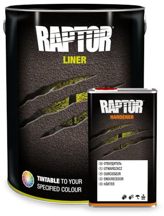 Generisch RAPTOR Lack Rot inkl. Härter & Roller-Kit - kratzfeste Beschichtung für Fahrzeuge - RAL 3002