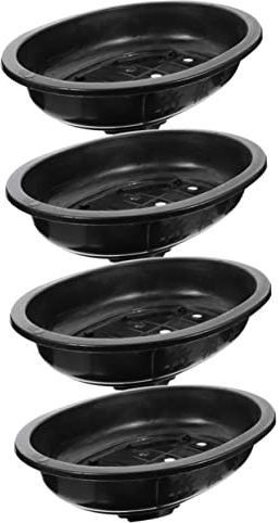 POPETPOP 8 Piezas Maceta Ovalada Maceta para el hogar bonsais de Interior Bonsai macetero Ovalado Bonsái de Bonsai Suministro de jardín de jardinería el plastico