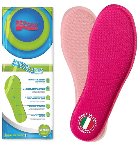REPOSA Memory Step - Solette Scarpe Uomo e Donna con Tecnologia Memory Certificata, Solette in Memory Foam per Sollievo Immediato e Postura Corretta - Suole Scarpe Traspiranti ad Azione Ammortizzante
