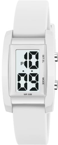 findtime Montre numérique étanche pour femme - Montre de sport à grands chiffres - Facile à lire avec rétroéclairage LED