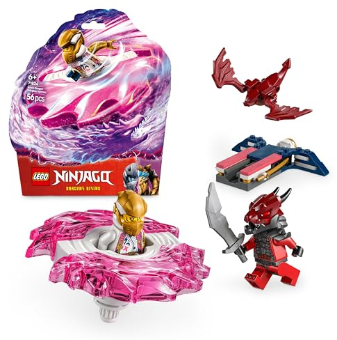 LEGO NINJAGO Soras Drachen-Spinjitzu-Spinner - Action Ninja Spielzeug mit 2 Minifiguren - Kleines Spielset für Kinder - Geschenkidee für Jungen und Mädchen ab 6 Jahren 71824