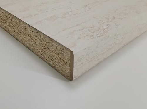 Top Per Cucina Piano Cottura In Laminato Stratificato HPL sp mm 38 x 1200 x 600 - VARI COLORI (Travertino, cm. 120 x 60)