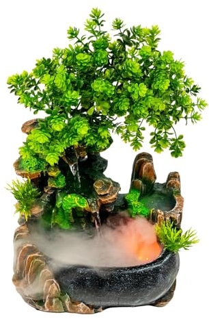 Tischbrunnen Wasserfallbrunnen Zimmerbrunnen Garten Ornament Mit Led Beleuchtung LED