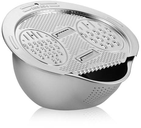 Garneck Lavadero De Arroz Colador De Acero Inoxidable Para Lavar Arroz Verduras y Frutas Mango Multifuncional Para Drenaje Fregadero