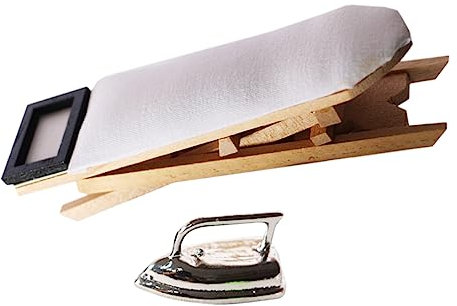 Vaguelly 1satz Mini Bügeleisen Mit Bügeltisch Teiliges Puppenhaus Zubehör Kreatives Mikromöbel Für Dekoration