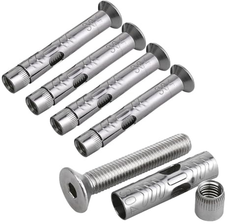 TMTGTS Bolzenanker 5 STK Ankerschrauben Edelstahl Ankerbolzen Senkkopfschraube Senkschraube innensechskant senkkopfschrauben Ankerschraube Schwerlastdübel Keilanker für Regale Halterungen Handläufe