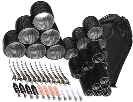 Set di 6 bigodini con clip in metallo per capelli lunghi e corti, per salone di parrucchiere ed eventi formali per acconciature rapide