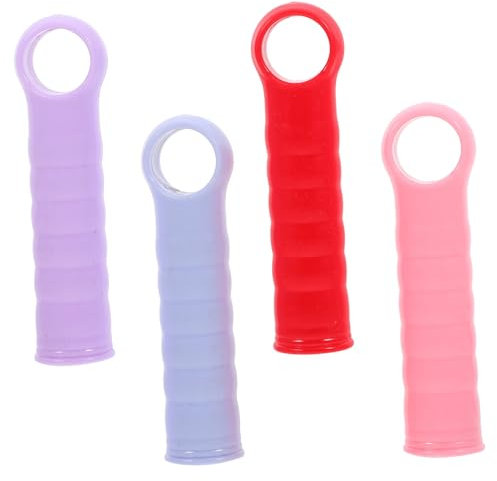 Veemoon 4Pcs Plastic Mop Handle End Caps Ergonomic Dustpan Grip for Easy Replacement Stylish Colors Fits Mop Rods
