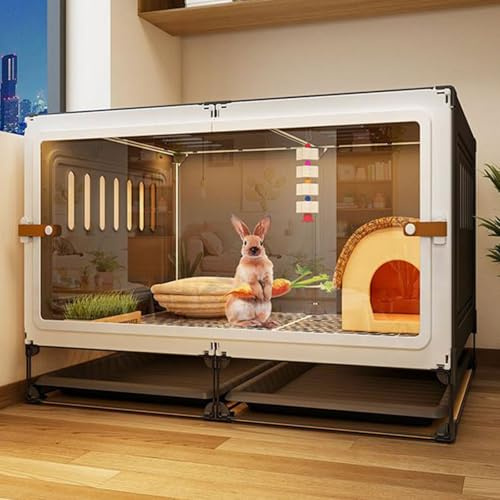 Kaninchenkäfig mit Spielgehege – einstöckiges Innenheim für Kleintiere, ideal für Kaninchen und Meerschweinchen