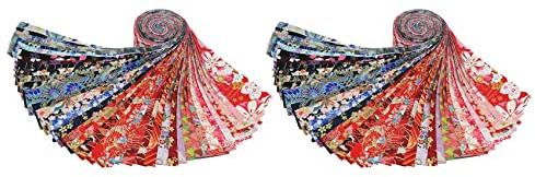 Uikdjgu 80 PCS Tessuto di Cotone Quilting Strips Cucito Fai da Te Craft Tessuto Bundle Patchwork Forniture 6.5X50cm