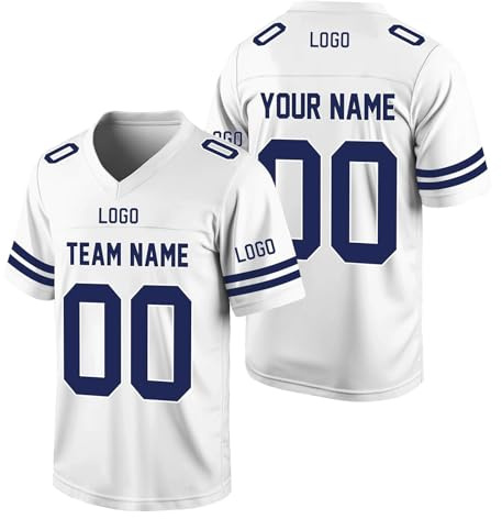 Personalisiert American Football Spieltrikots für Herren Kinder,Benutzerdefinierte Rugby Trikot T-Shirt mit Name Nummer