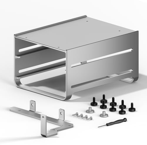 ZimaBoard 2-Bay HDD Rack Tray for ZimaBoard 2, Aluminum Alloy Dual 3.5 Hard Drive Mounting Bracket, Compact NAS/Home Server Frame, Easy Installation, Cable-Friendly Layout, Silver