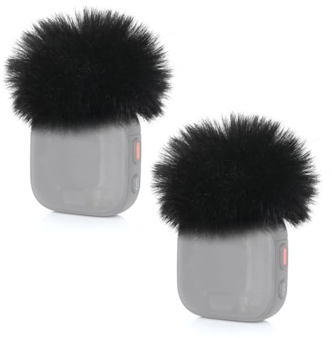 YOUSHARES 2 Stück Mikrofon Windschutz für DJI Mic 3 - Flauschiger Mikrofon Popschutz reduziert Windgeräusche und Popgeräusche - Ideal für Vlogs, Outdoor-Interviews, YouTube & TikTok (Schwarz)