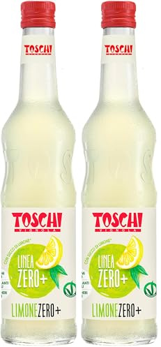 Toschi Zero+ Sciroppo Senza Zuccheri al gusto di Limone in Bottiglia di vetro da 560 ml (Confezione da 2)