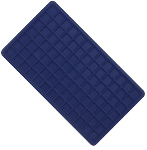 JECOMPRIS Silicone Iron Rest Pad Blue Square Grid, Heat Resistant Ironing Mat 9.43X5.31 Inch, Anti-Scalding Silicone Heat Proof Pad for Ironing Board and Soldering Use