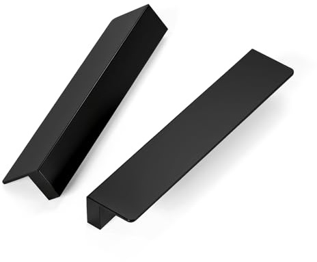 Goldenwarm 10 Stück Schrankgriffe 128mm Lochabstand, Möbelgriffe Griffleiste Schwarz, Türgriff Schrankgriffe Aluminium Griffe für Küchenschränke