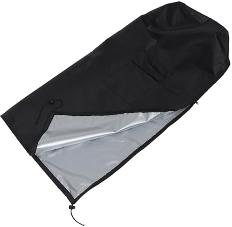 Ciieeo Funda para Calentador de Patio Exterior y Antipolvo 420d con Cremallera y Bolsillo, Cubierta Protectora Negra 32x26x104 Cm, Resistente al Agua para Uso Interior y Terraza