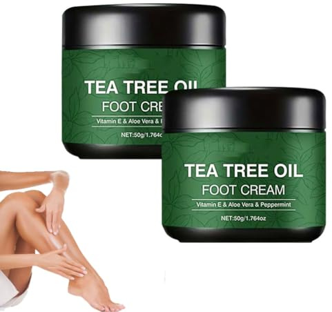 Tea Tree Oil Foot Cream,2026 New Tea Tree Foot Moisturizer,hydrate et nourrit les pied,Bâton réparateur,Crème réparatrice pour pieds secs et crevassés et fissures,Crème hydratante pour les pied (2PCS)