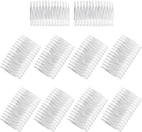 Pangda 10 Pieces Clear Hair Combs Women Hair Clip Combs 14 Teeth Plastic Bridal Wedding Veil Combs for Fine Hair Styling Accessories