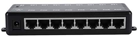 ASHATA 8-Port Fast Ethernet PoE Switch,DC12V-48V 8 Port Passiver PoE-Adapter PoE Ethernet Injektor,10/100 MBit/s Ethernet Netzwerkschalter Switch Ethernet POE Stromversorgungsmodul Injector Schwarz