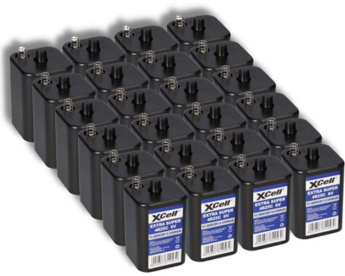 24x 6V 4R25 Batterie 9500mAh Blockbatterie Baustellenleuchte Blinklampen Handlampen Laternenbatterie AKKUman Set (24er)