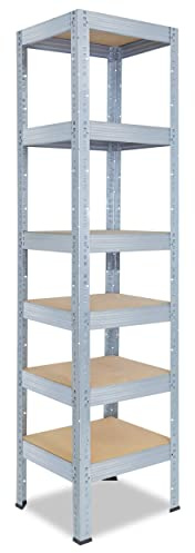 shelfplaza Pro 230x40x40cm Schwerlastregal verzinkt mit 6 Böden x 166kg | Kellerregal · Lagerregal · Metallregal · Regale für Kellerraum · Steckregal · Abstellraum Regal