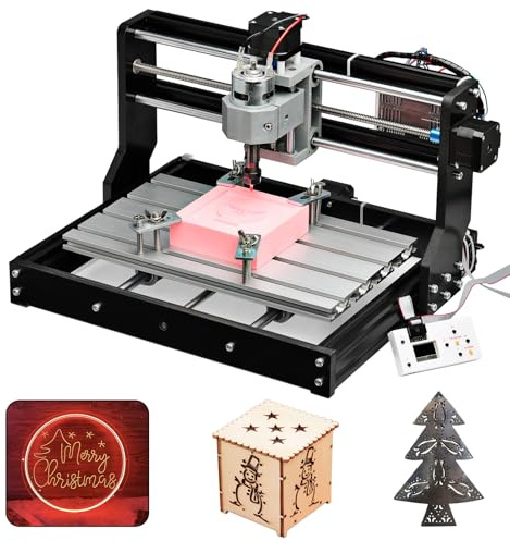 Genmitsu CNC 3018-PRO Router Kit GRBL Control 3 Axis Plastic Acrylic PCB PVC Wood Carving Milling Engraving Machine, XYZ Working Area 300x180x45mm