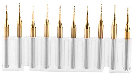 BTIHCEUOT Titan Hartmetall Schaftfräser, 10 Stück, 3,175mm x 0,6mm, Polierte Oberfläche, Zentriert, Kugelkopf, Wolframcarbid (titanbeschichtet), Endmühle