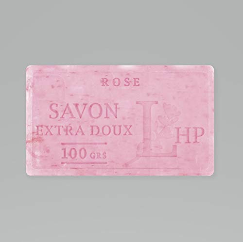 PRODUIT DE PROVENCE - LOT DE 10 SAVONS ROSE FLEURS - SAVON DE MARSEILLE EXTRA DOUX 100 G - DÉLICAT PARFUM NATUREL DE ROSE FLEURS - GARANTI SANS PARABEN