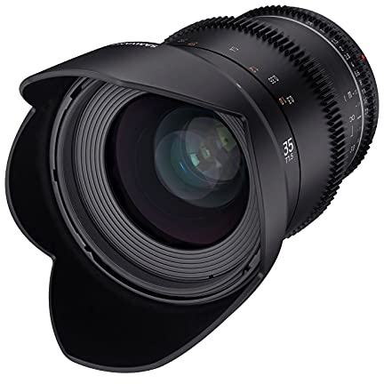 Samyang MF 35mm T1,5 VDSLR MK2 Fuji X lichtstarkes T1,5 Weitwinkel Cine- und Video Objektiv für Fuji X Mount, 35 mm Festbrennweite, Follow Focus Zahnkränze Vollformat und APS-C, 8K Auflösung, X-T30 II