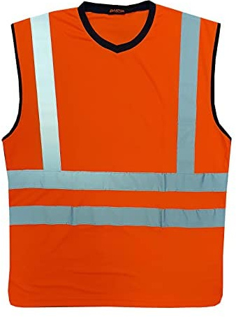 Inspire Me Hi Vis Sleeveless V Neck T-Shirt Vest High Visibility Safety Security Workwear Breathable Vest Top for Men